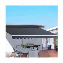 CoolShade - Instahut 4.5M X 3M Outdoor Folding Arm Grey
