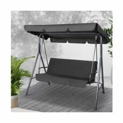 Fotya - Outdoor Swing Chair Hammock 3 Seater Black