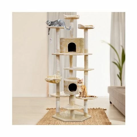 Pawfection - I.Pet Cat Tree Tower Condo House Beige 203cm 1 Pawfection - I.Pet Cat Tree Tower Condo House Beige 203cm