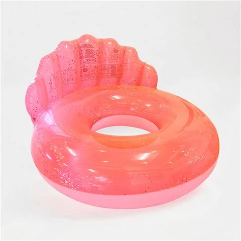 SunnyLife - Luxe Pool Ring Shell Neon Coral 1 SunnyLife - Luxe Pool Ring Shell Neon Coral