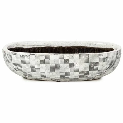 Coastal Home - Checker Ceramic Planter Black & White 1 Coastal Home - Checker Ceramic Planter Black & White